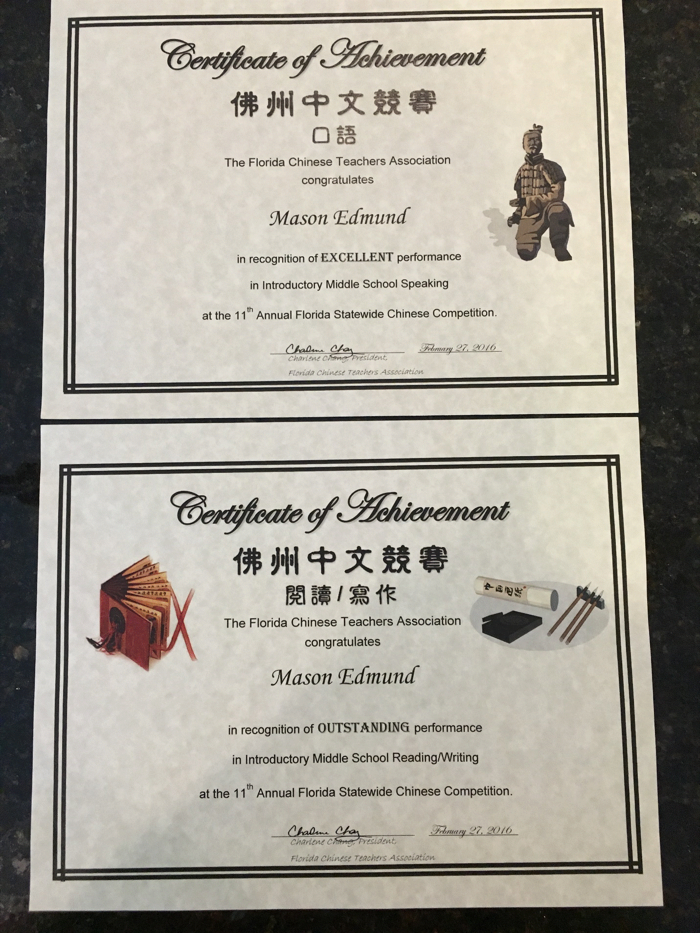 award certificates